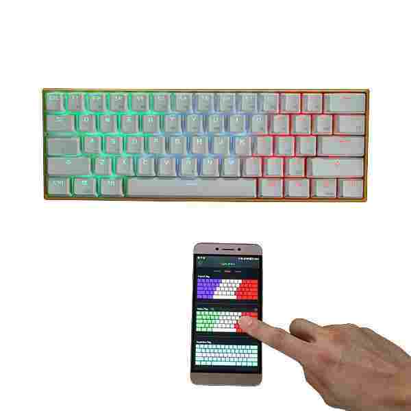 offertehitech-[APP Control] Anne PRO Blu/Rosso/Marrone Scambiano RGB Wireless Bluetooth Mecanica Tastiera per Gioco