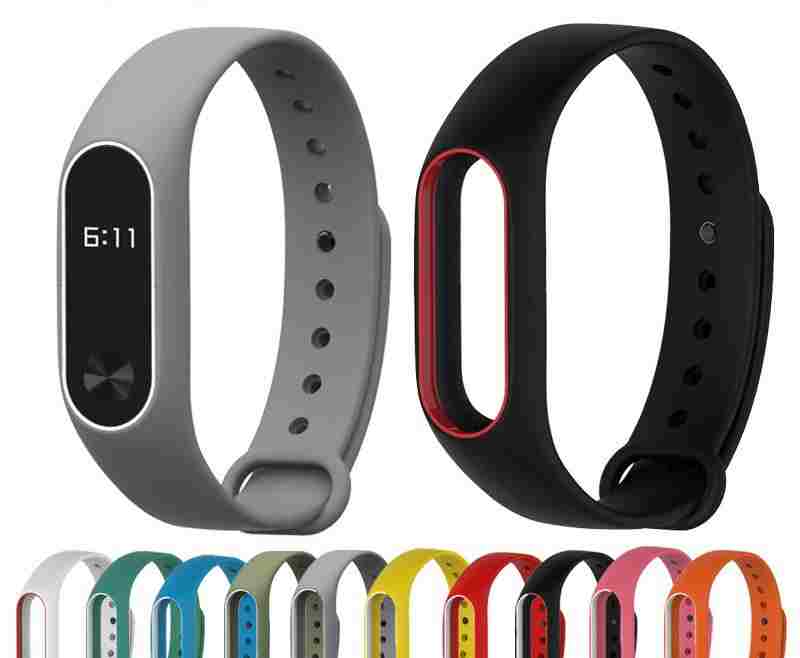 offertehitech-Bakeey™ Sostituzione a Doppio Colore di Silicone Cinturino per XIAOMI Miband 2