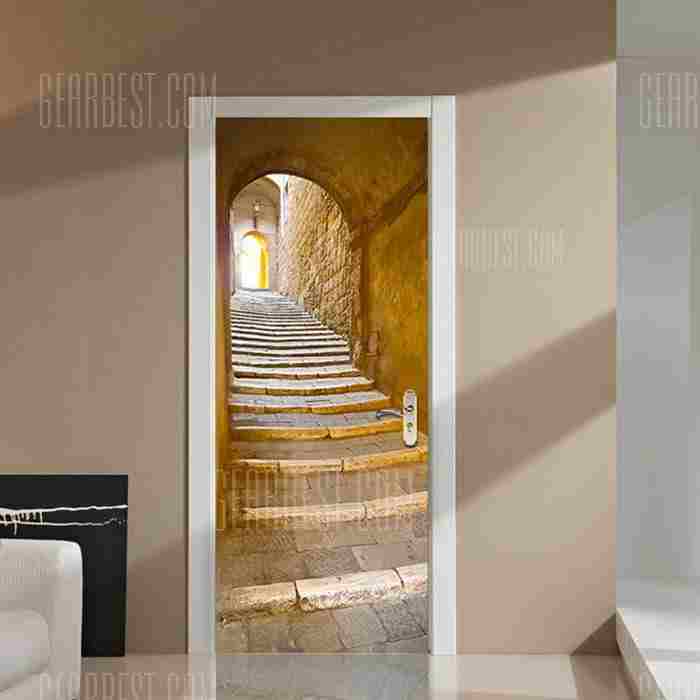 offertehitech-DM016 3D European Stone Step Door Sticker