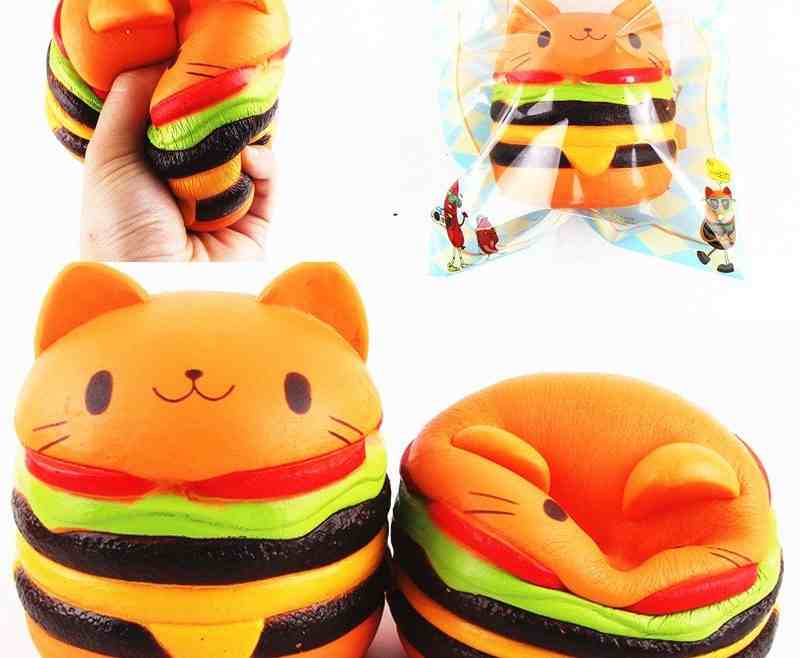 offertehitech-Hambuger Gatto Spugnoso Alzata Lenta Collezione di Animale Regalo Decorazione Giocattolo Imballaggio Originale