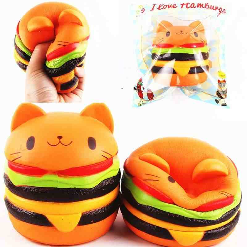 offertehitech-Hambuger Gatto Spugnoso Alzata Lenta Collezione di Animale Regalo Decorazione Giocattolo Imballaggio Originale