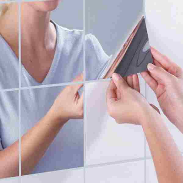 offertehitech-Honana BX-231 16Pcs bagno rimovibile autoadesive Mosaico specchio Wall Stickers Home Decor