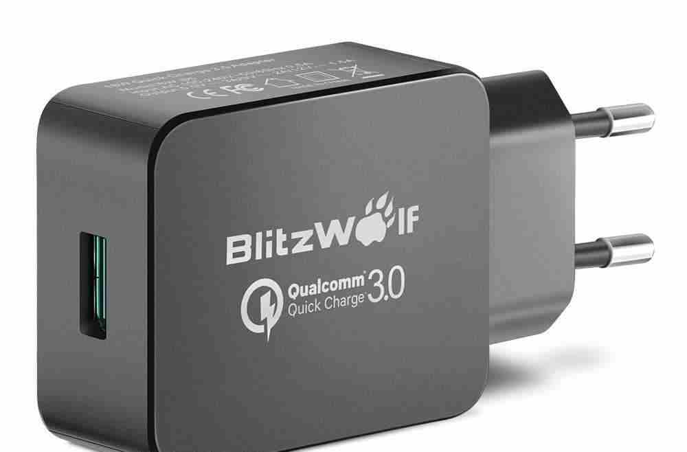 offertehitech-[Qualcomm Certificata]BlitzWolf®BW-S5 ​​QC3.0 Caricatore 18W USB Adattatore EU con Tecnologia Power3S