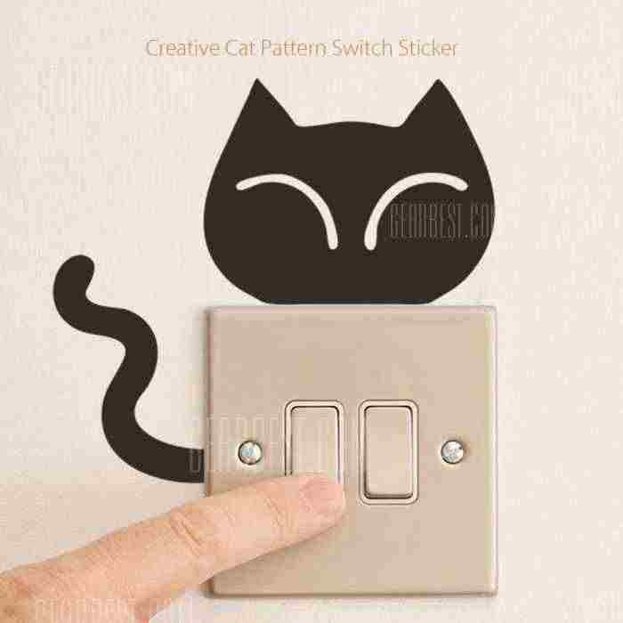 offertehitech-gearbest-Cat Style Wallpaper Switch Sticker Wall Decor