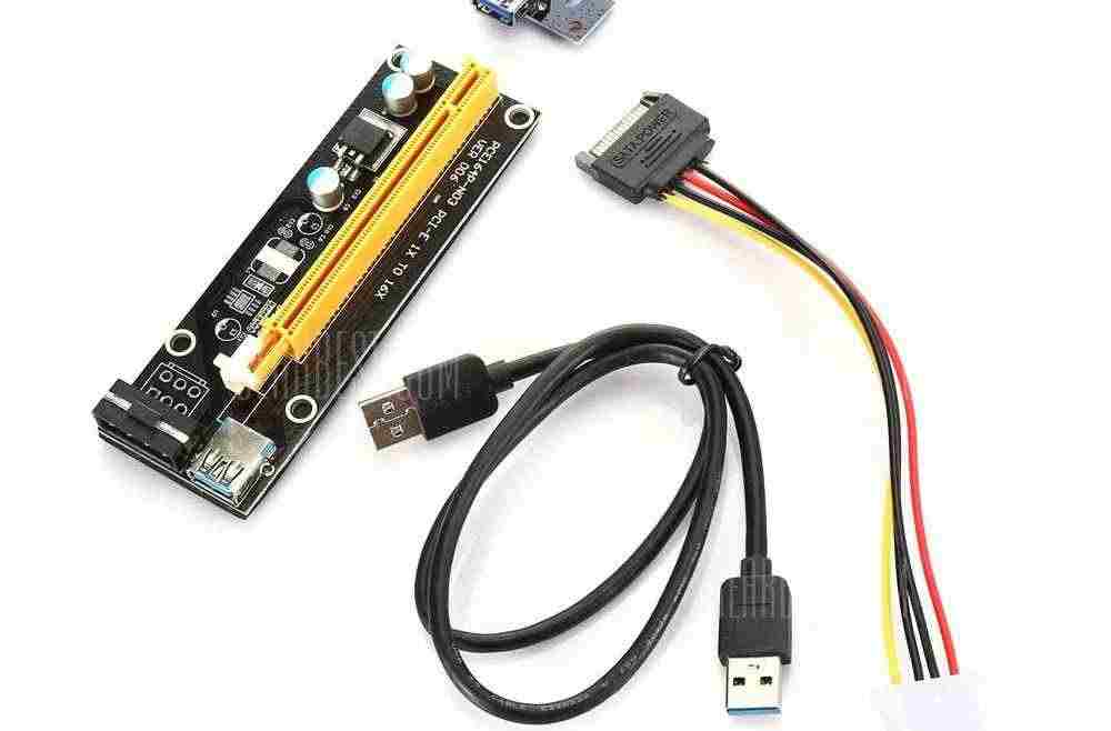 offertehitech-gearbest-PCI - E 1X to 16X Extender Riser Card Adapter with USB 3.0 Cable