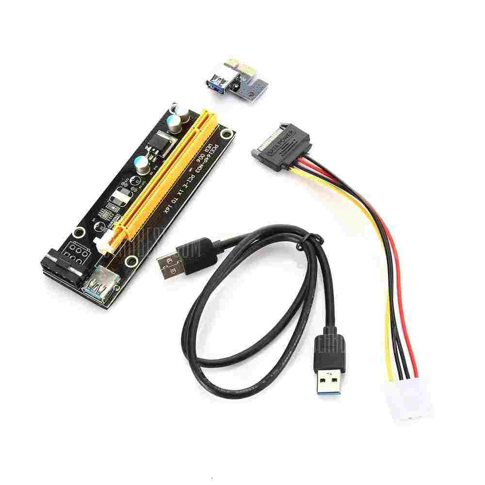 offertehitech-gearbest-PCI - E 1X to 16X Extender Riser Card Adapter with USB 3.0 Cable