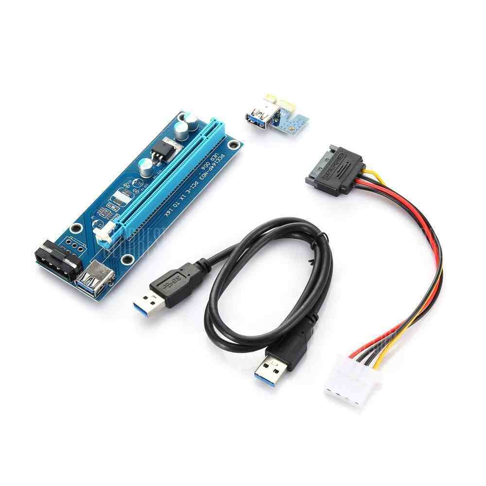 offertehitech-gearbest-PCI - E 1X to16X Extender Riser Card Adapter with USB 3.0 Cable