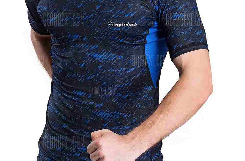 offertehitech-gearbest-Quick-Dry Color Block Printed Splicing Design Short Sleeve T-Shirt