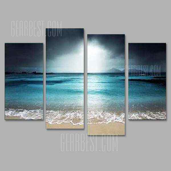 offertehitech-4PCS Seascape Printing Canvas Wall Decoration