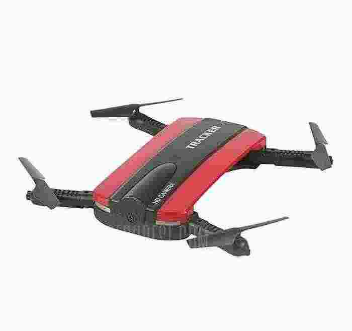 offertehitech-JXD 523 Mini Foldable RC Pocket Drone - BNF - RED RED