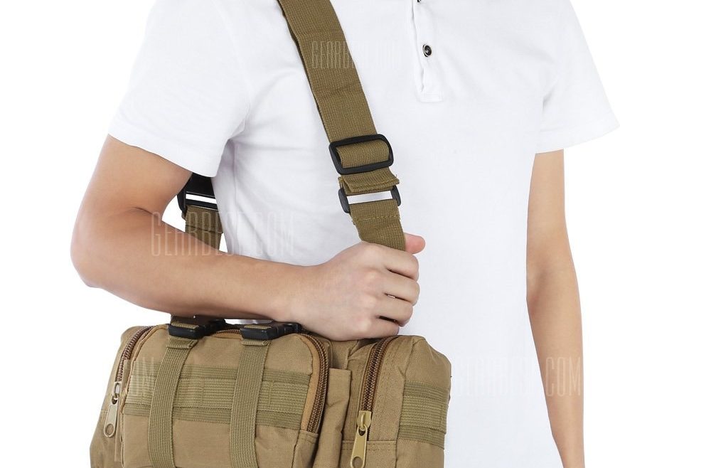 offertehitech-Military Style 1000D Waterproof Nylon Waist Bag Shoulder Bag for Wild Adventure Climbing Hiking and Riding etc. - Black