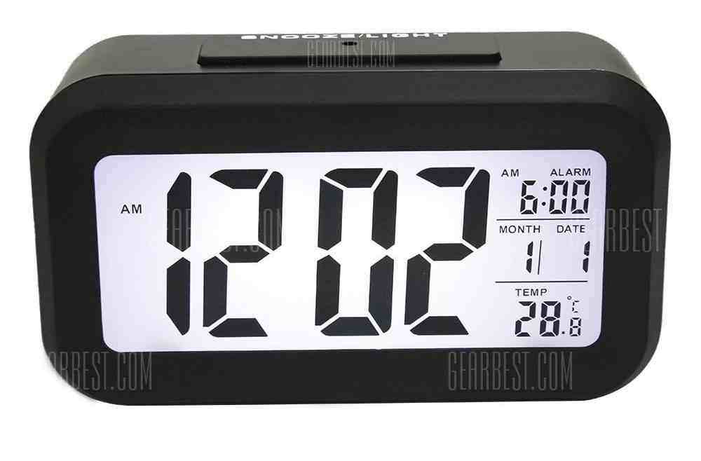 offertehitech-Timer Calendar Temperature Alarm Clock - BLACK