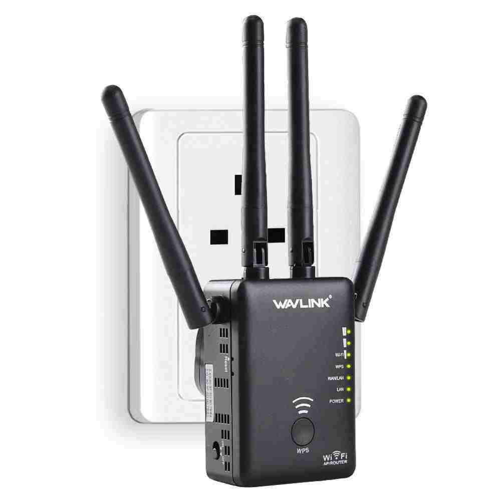 offertehitech-Wavlink AC1200 1200Mbps Doppia Banda 4x3dBi Antenne Esterne Wireless WIFI Ripetitore Segnale Booster Range Extenter WiFi