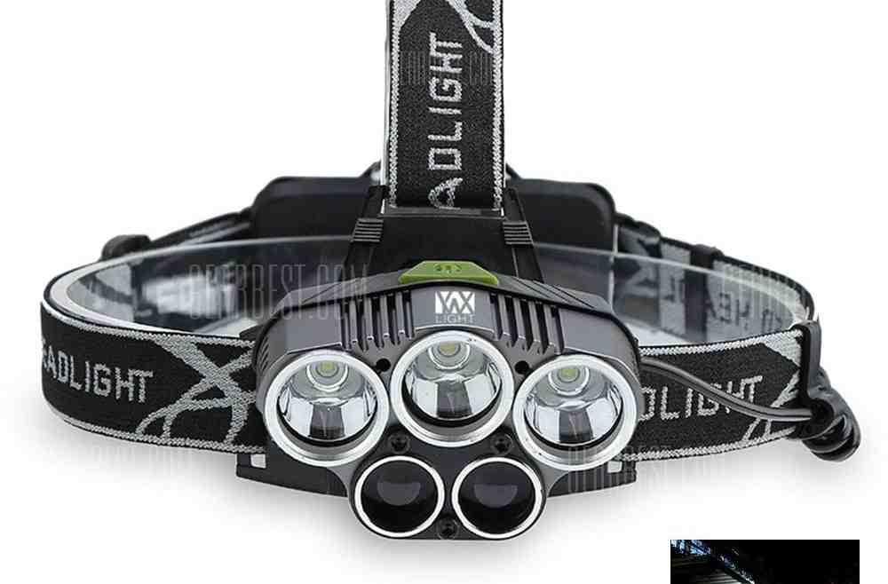 offertehitech-YWXLight LED Headlamp 5000 Lumen Brightness 5 Light Waterproof for Camping Travel Walking