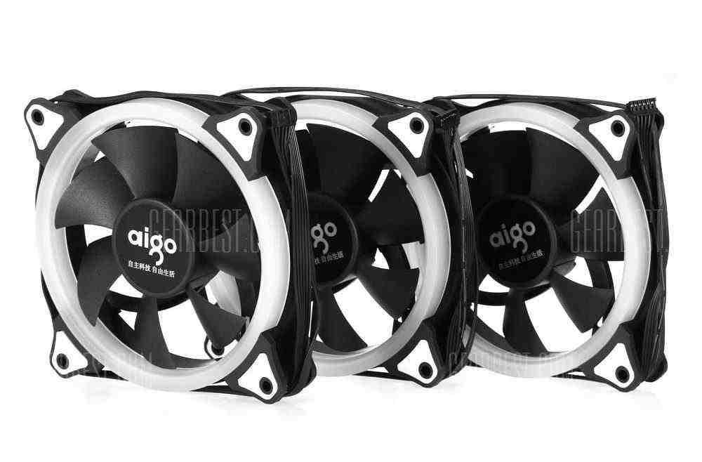 offertehitech-gearbest-Aigo 3PCS RGB LED APP Control Fan 120mm 6 Pin for Computer
