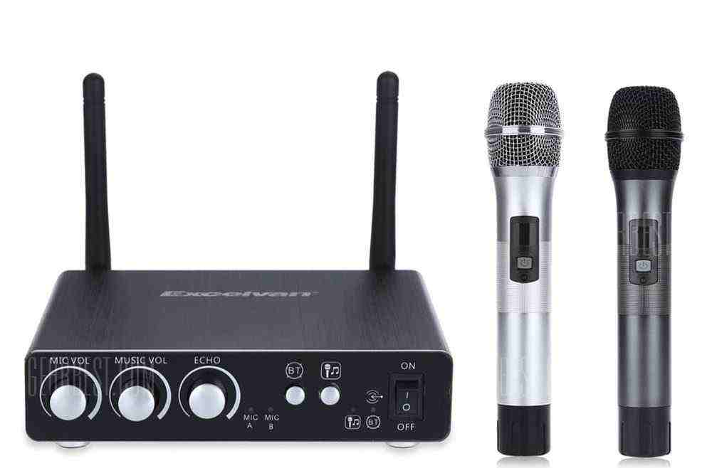 offertehitech-gearbest-Excelvan K28 Dual Channel Transmitter Microphone