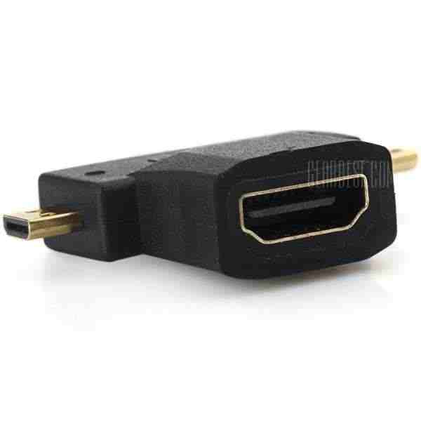 offertehitech-gearbest-High Definition 3 in 1 Female to Micro HDMI Mini HDMI Male Adapter for DV Camera