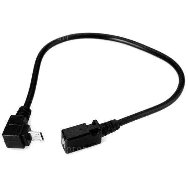 offertehitech-gearbest-High Quality Micro Up Angled 90 Degree USB Male to Female Short Cable for Mobile Phone