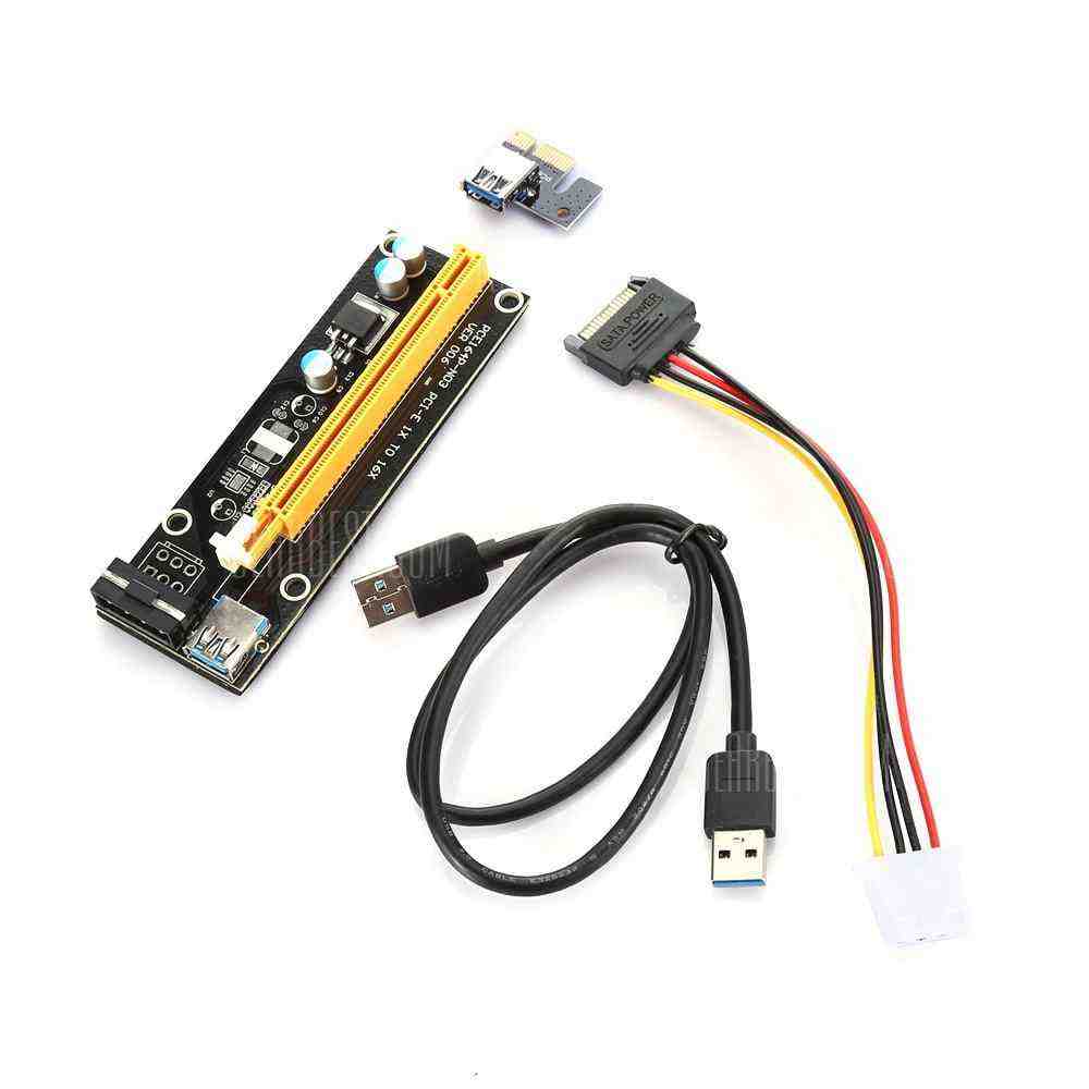 offertehitech-gearbest-PCI - E 1X to 16X Extender Riser Card Adapter with USB 3.0 Cable