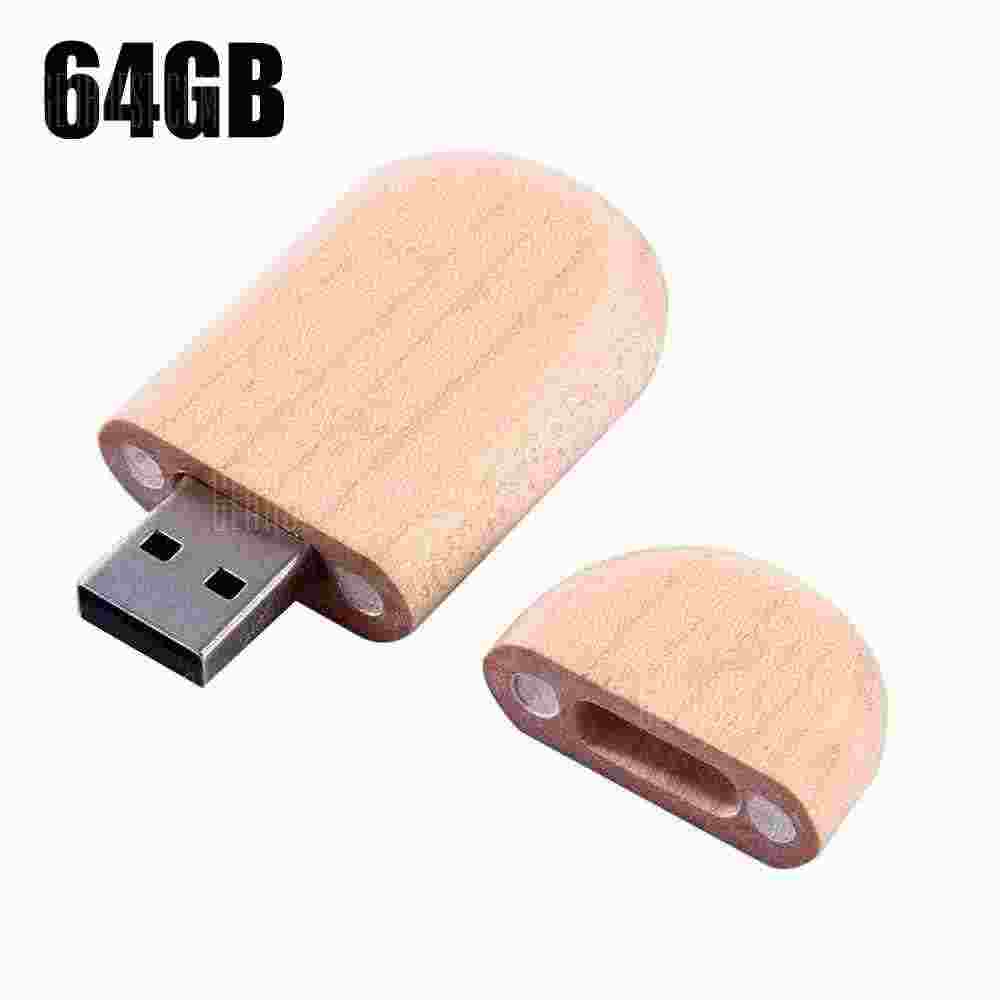 offertehitech-gearbest-Wood Style 64GB USB Memory Flash Drive Data Storage + Wooden Box