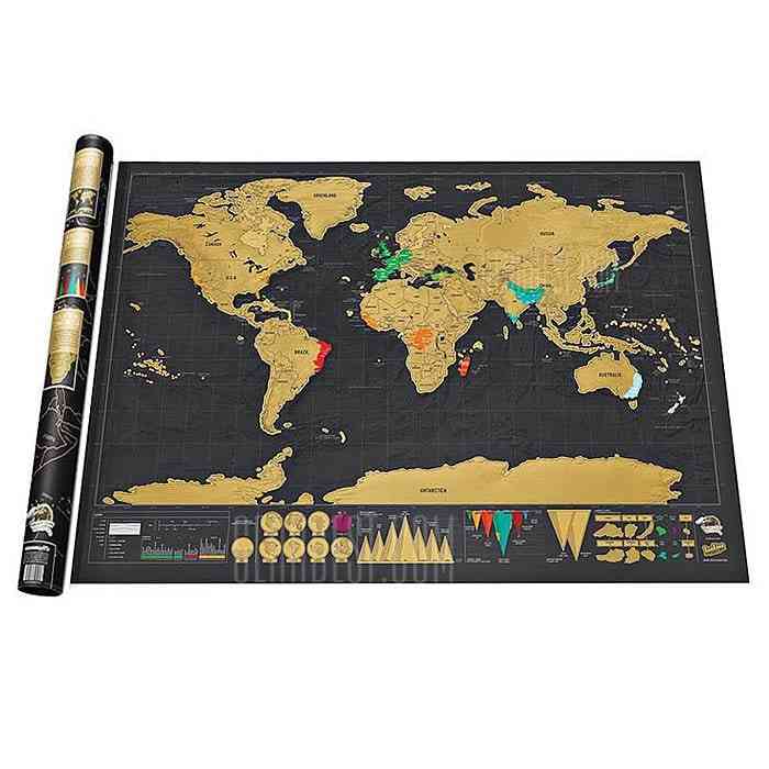 offertehitech-Erase Travel World Map Wall Stickers - COLORMIX