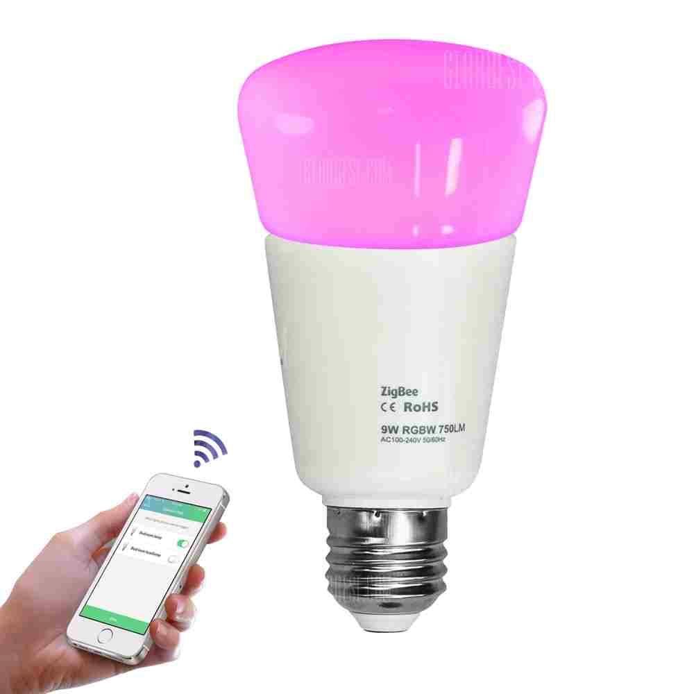 offertehitech-JIAWEN E27 9W Smart RGB Bulb Wireless APP Control Working with Zigbee Hub AC 100 - 240V - SNOW WHITE 2