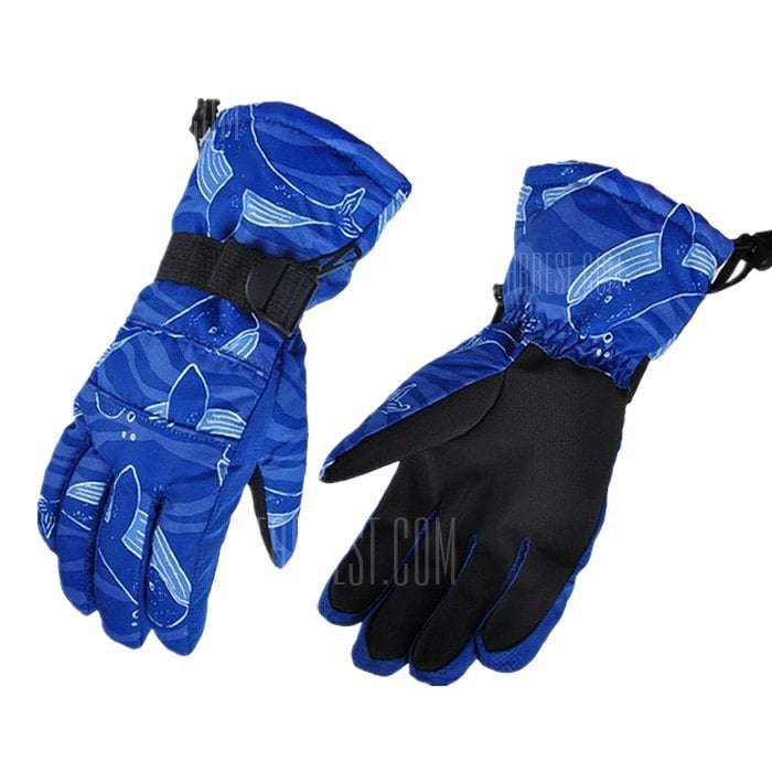 offertehitech-Pair of Full-finger Anti-slip Warm-keeping Gloves - BLUE