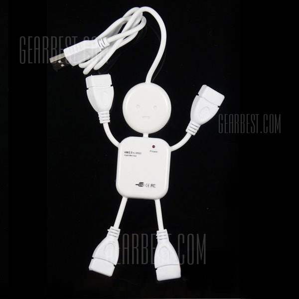 offertehitech-gearbest-Fashional Human Body Shape four USB Ports USB Hub(White)