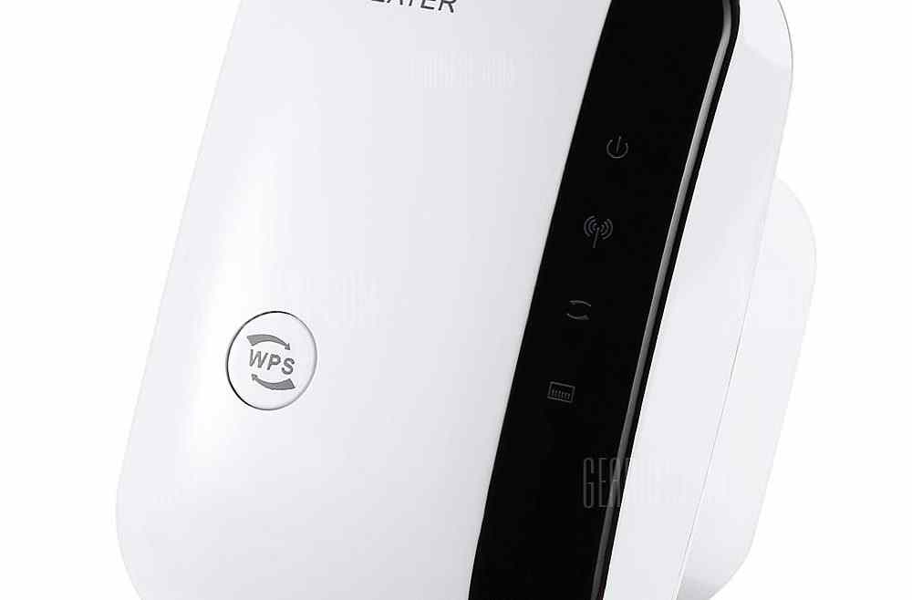 offertehitech-gearbest-WR03 Portable 300Mbps 2.4GHz WiFi Repeater Wireless Router with Wall in Socket Support One Key Encryption AC 100  -  240V