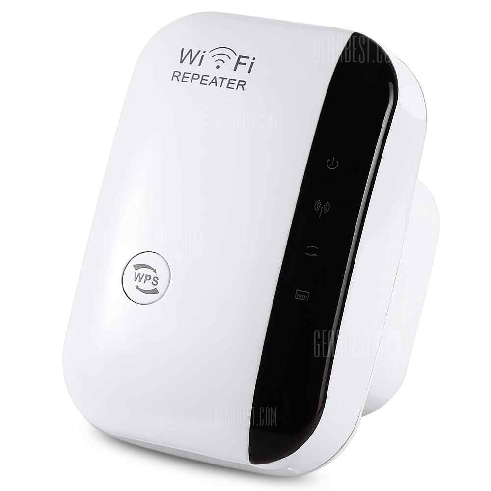 offertehitech-gearbest-WR03 Portable 300Mbps 2.4GHz WiFi Repeater Wireless Router with Wall in Socket Support One Key Encryption AC 100  -  240V