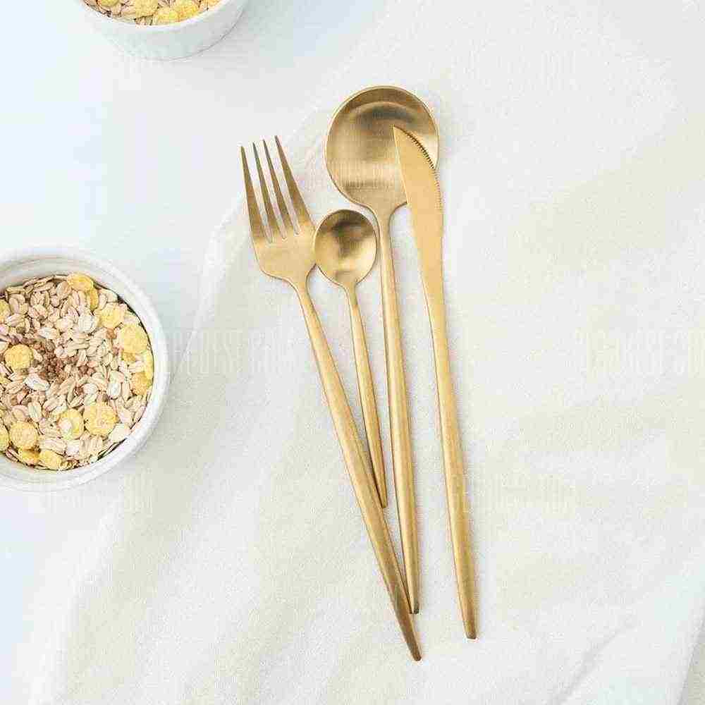 offertehitech-4PCS Xiaomi Mi Home Polished Cutlery Stainless Steel Flatware - GOLDEN