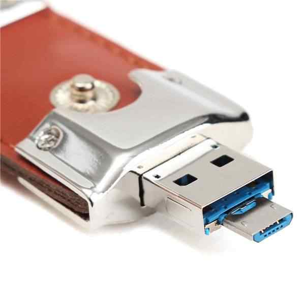 offertehitech-8/16 / 32GB Chiavetta USB PenDrive in Pelle Portatile Mirco USB2.0 OTG