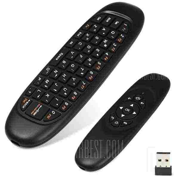 offertehitech-C120 2.4GHz Wireless QWERTY Keyboard + Air Mouse + Remote Control for Windows / Mac OS /