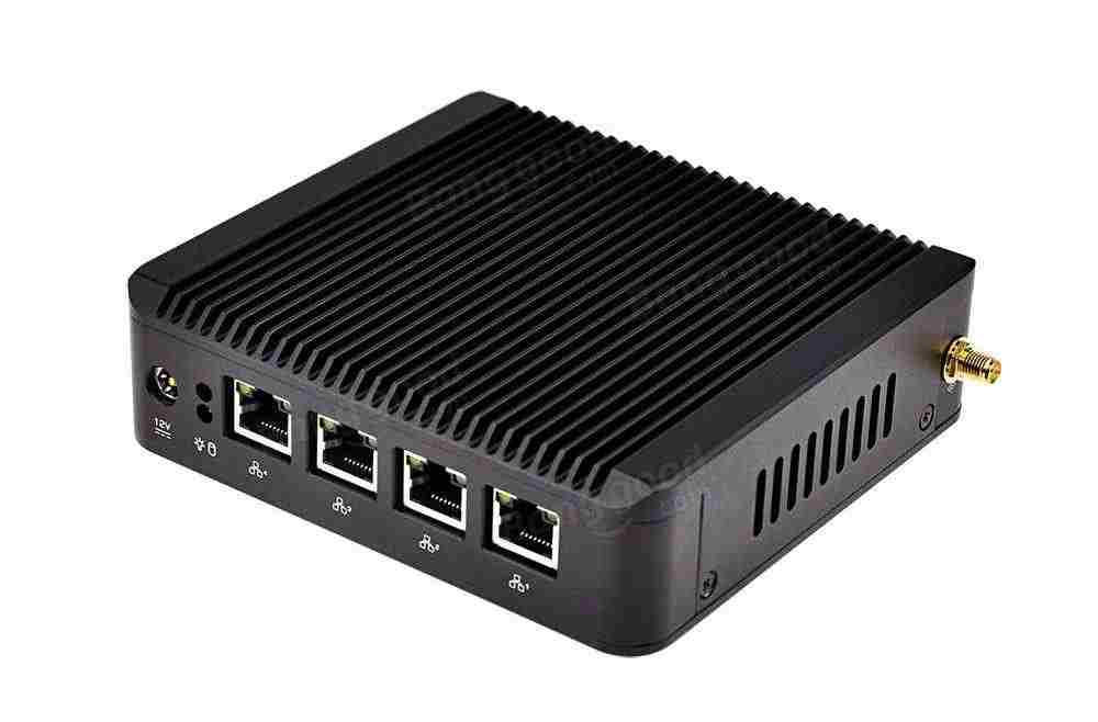 offertehitech-QOTOM Mini PC Q190G4 con 4 porte LAN Pfsense come router firewall Quad Core 2 GHz 4G RAM 32G SSD