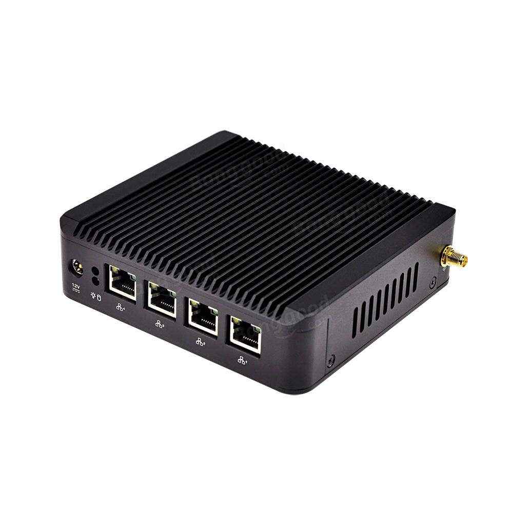 offertehitech-QOTOM Mini PC Q190G4 con 4 porte LAN Pfsense come router firewall Quad Core 2 GHz 4G RAM 32G SSD