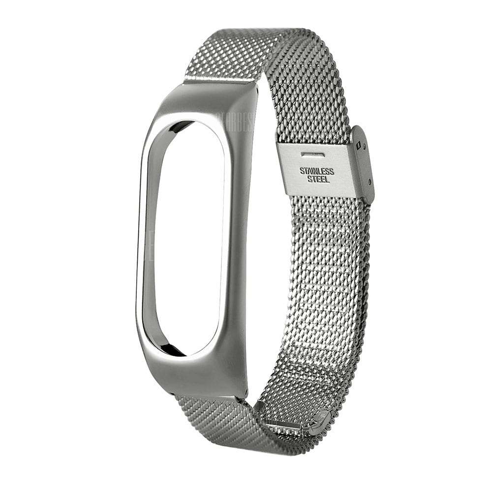 offertehitech-Stainless Steel Wristband for Xiaomi Mi Band 2 Metal Case