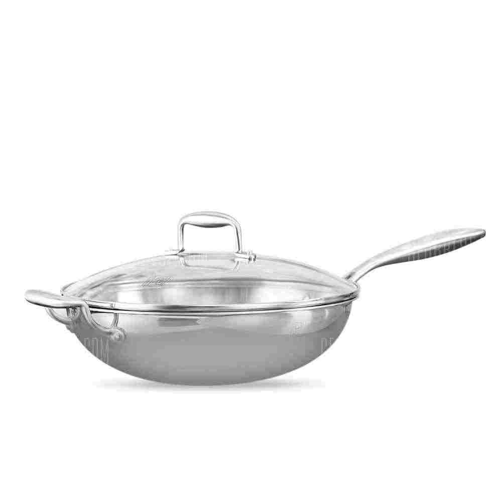 offertehitech-Xiaomi Mi Healthy Stainless Steel Saute Pan - SILVER