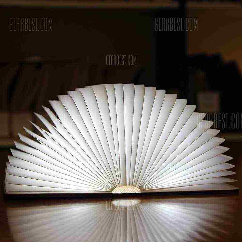 offertehitech-ZBOLE Foldable Paper Book Wooden Lamp - MAPLE