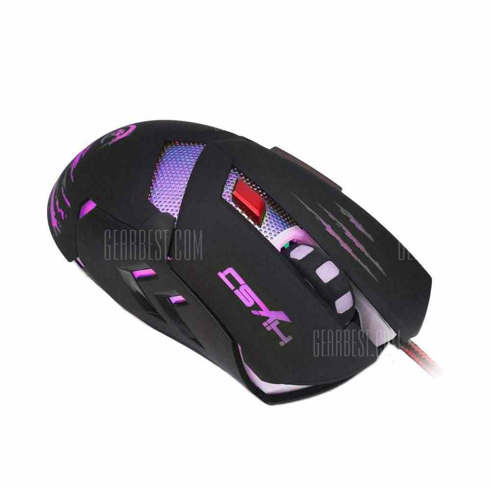offertehitech-gearbest-HXSJ H400 Wired LED Game Mouse with Six Buttons