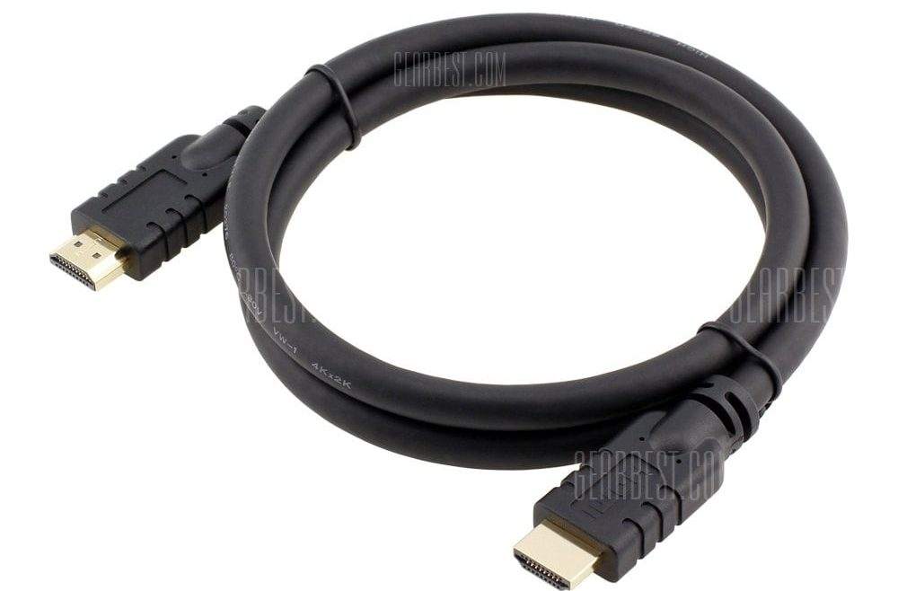 offertehitech-gearbest-Wkae HDMI Cable Golden Plated 2.0 4K for HDTV Hi-speed 21Gbps Black 2M