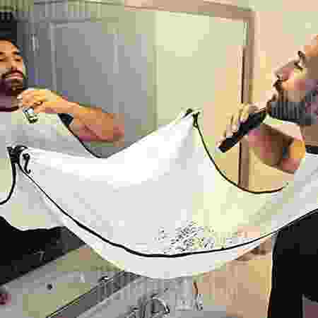 offertehitech-Creative Man Hair Beard Shaving Catcher Apron - WHITE