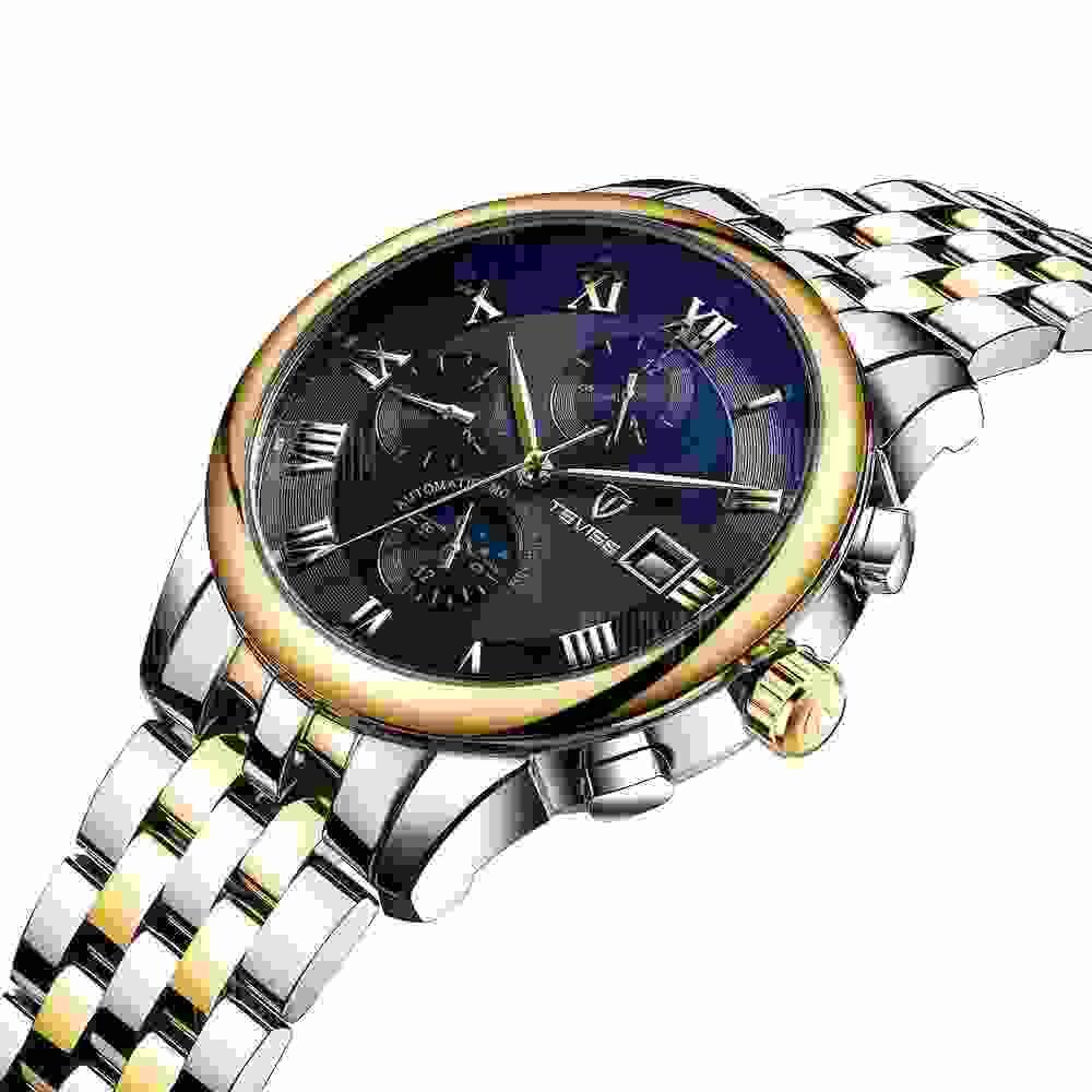 offertehitech-TEVISE 9008G Business Men Automatic Mechanical Watch