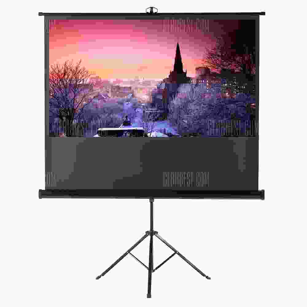 offertehitech-gearbest-Excelvan 100" Diagonal 16:9 Aspect Ratio 1.1 Gain Portable Pull Up Projector Screen For HD Movies Projection with Stable Stand Tripod