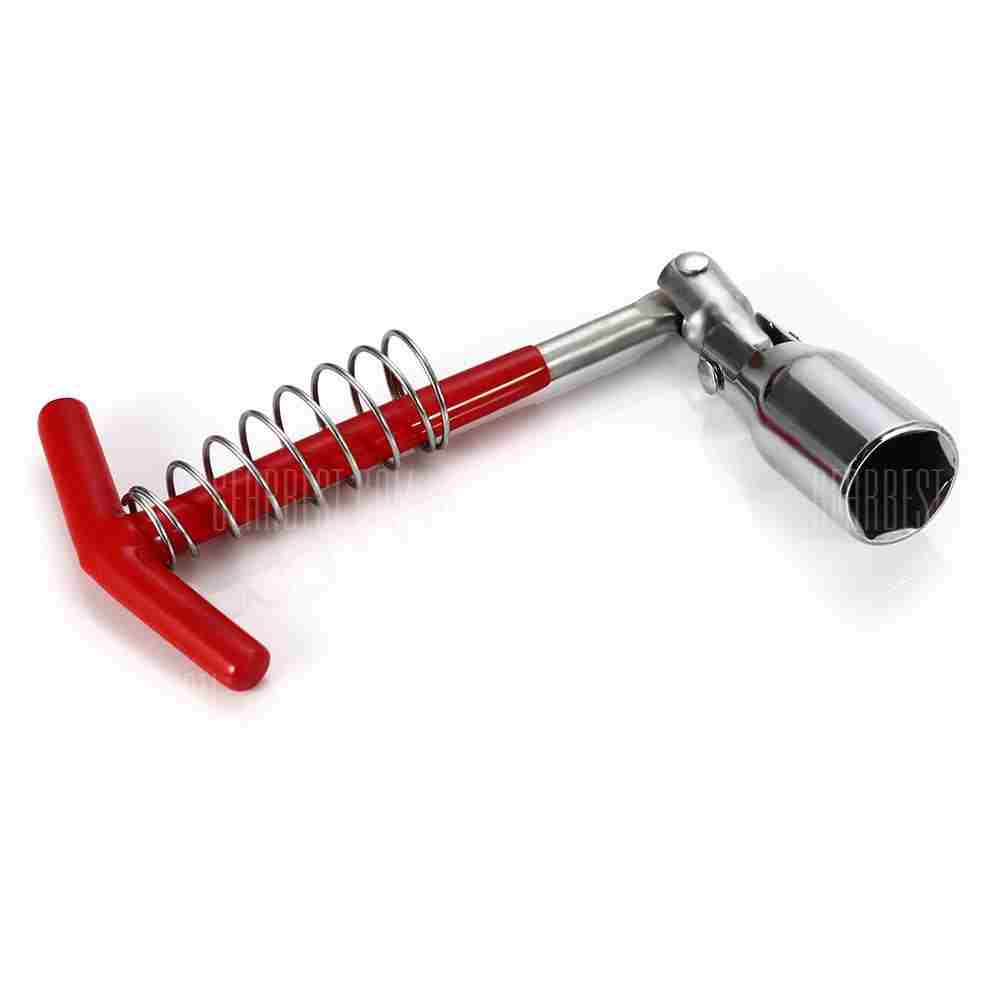 offertehitech-21mm Spark Plug Wrench T Handle Wrench with Spring - 21MM SILVER AND RED