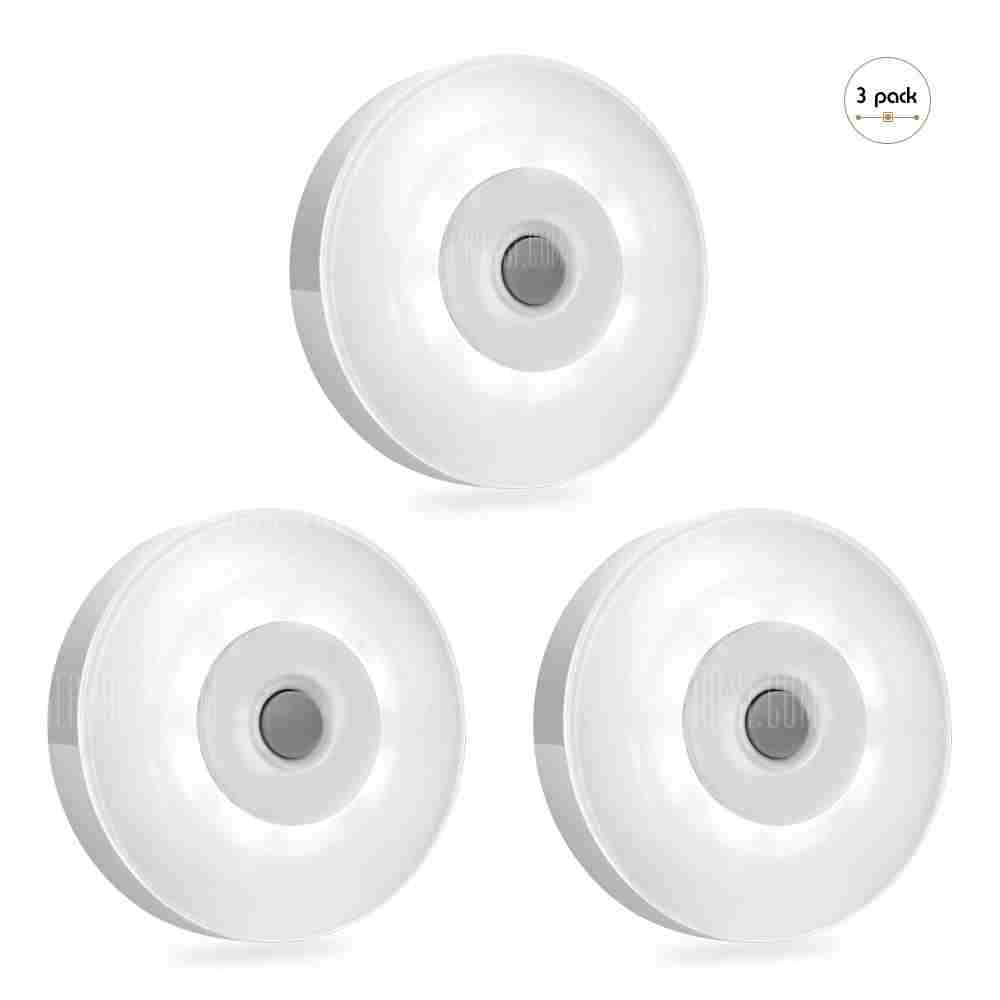 offertehitech-3PCS Famirosa N002 LED Wireless Round Night Light for Stair - WHITE