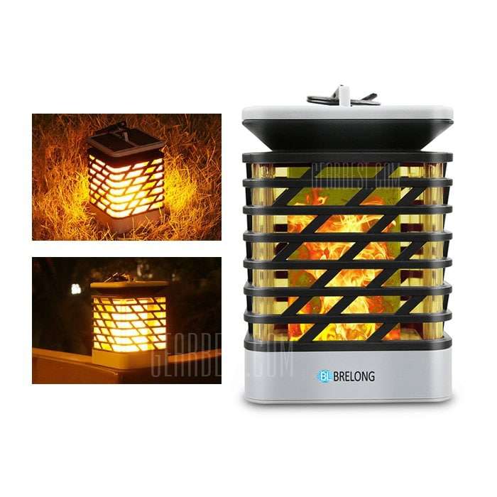 offertehitech-BRELONG LED Solar Dancing Flame Light - BLACK