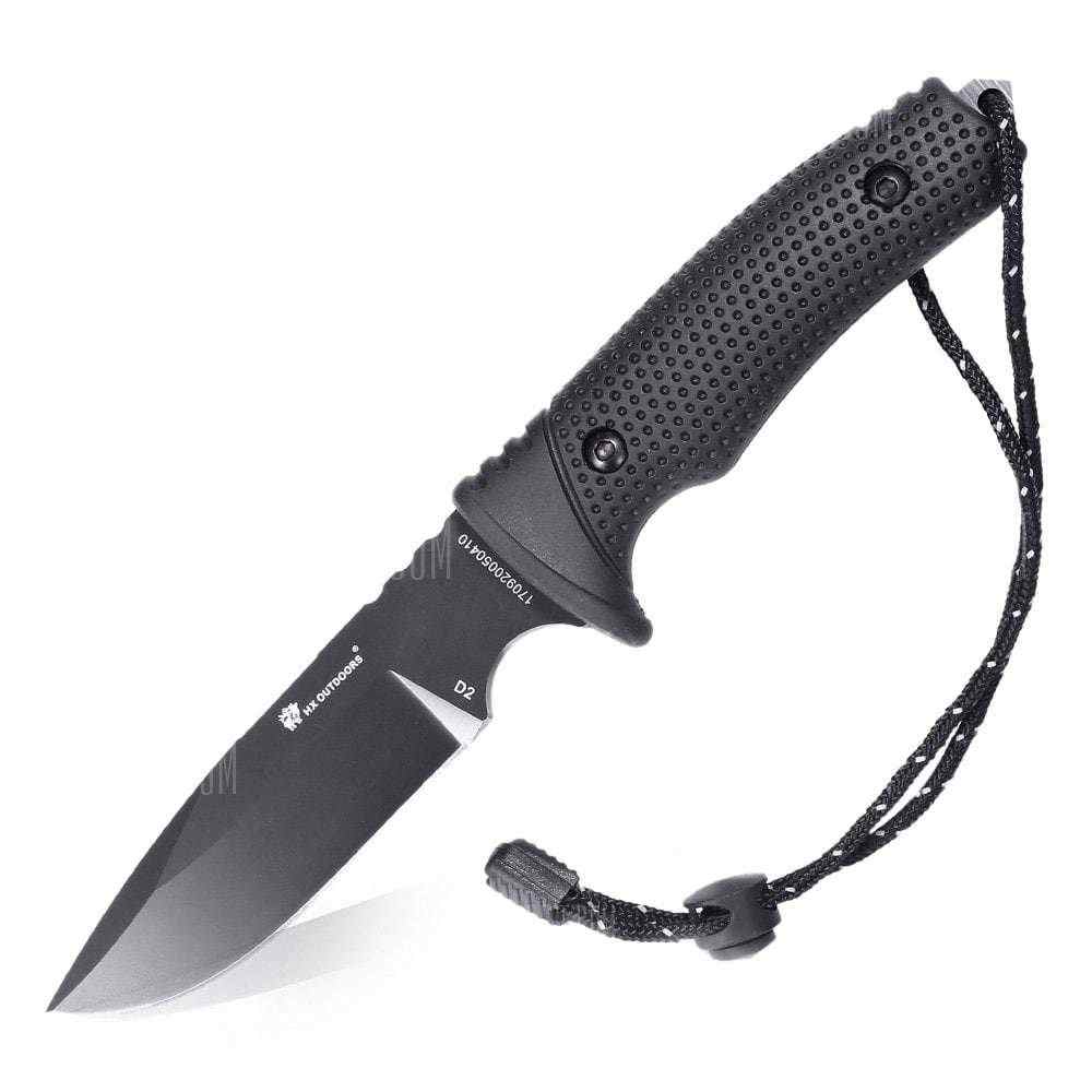offertehitech-HX OUTDOORS Multifunctional Straight Fixed Blade Knife - BLACK