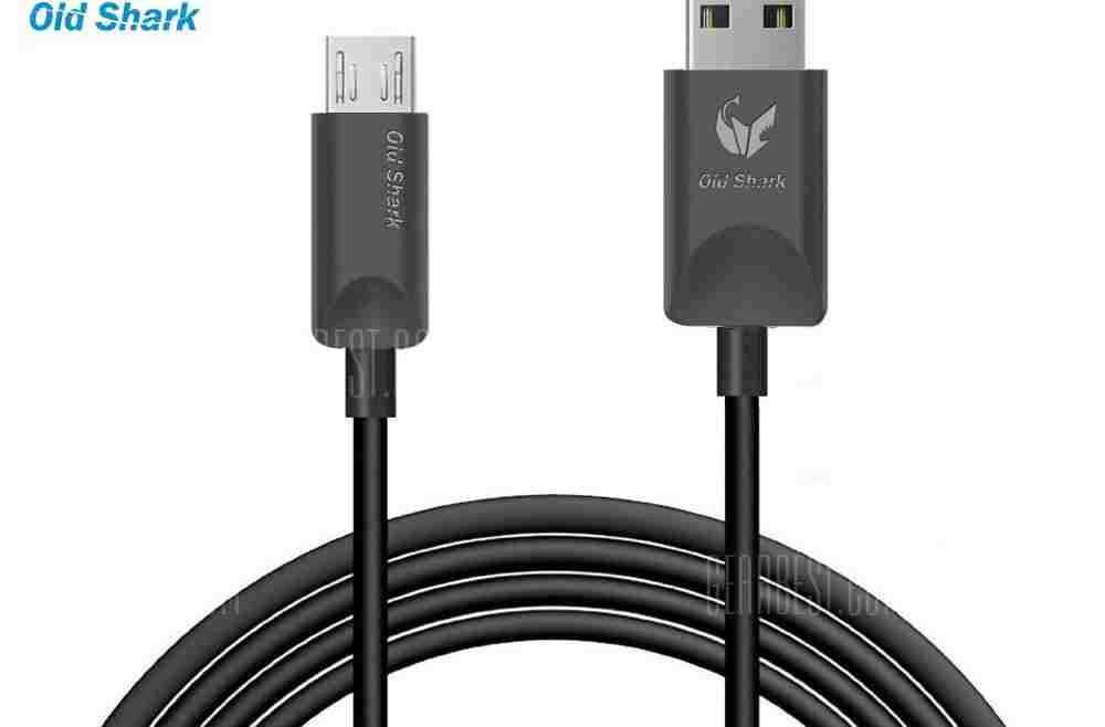 offertehitech-Old Shark 1.8m Micro USB Charge Sync Cable - BLACK