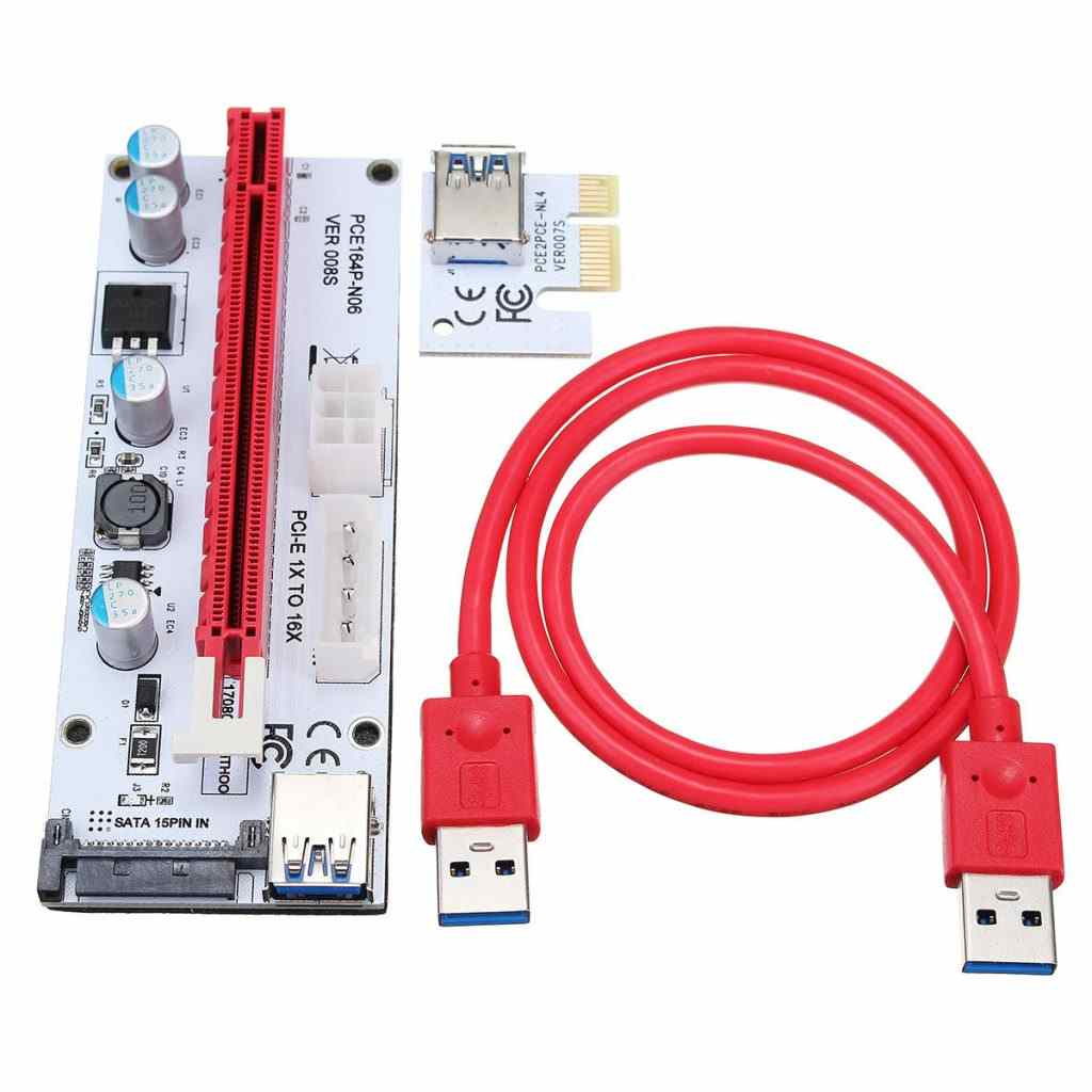 offertehitech-VER 008S USB3.0 PCI-E Express da 1x a 16x Cavo di Estensione Scheda Riser per 8 GPU Schede Grafiche