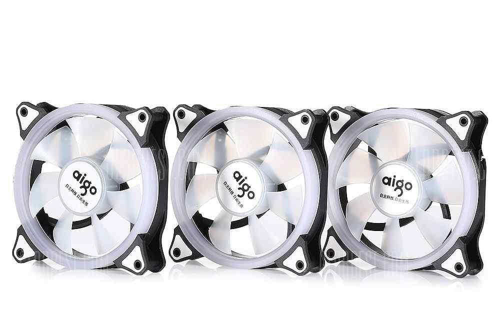 offertehitech-gearbest-Aigo C3 3-pack RGB 120mm Case Cooling Fan with Controller